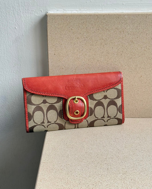Super Rare Coach Bleecker Signature Long Wallet