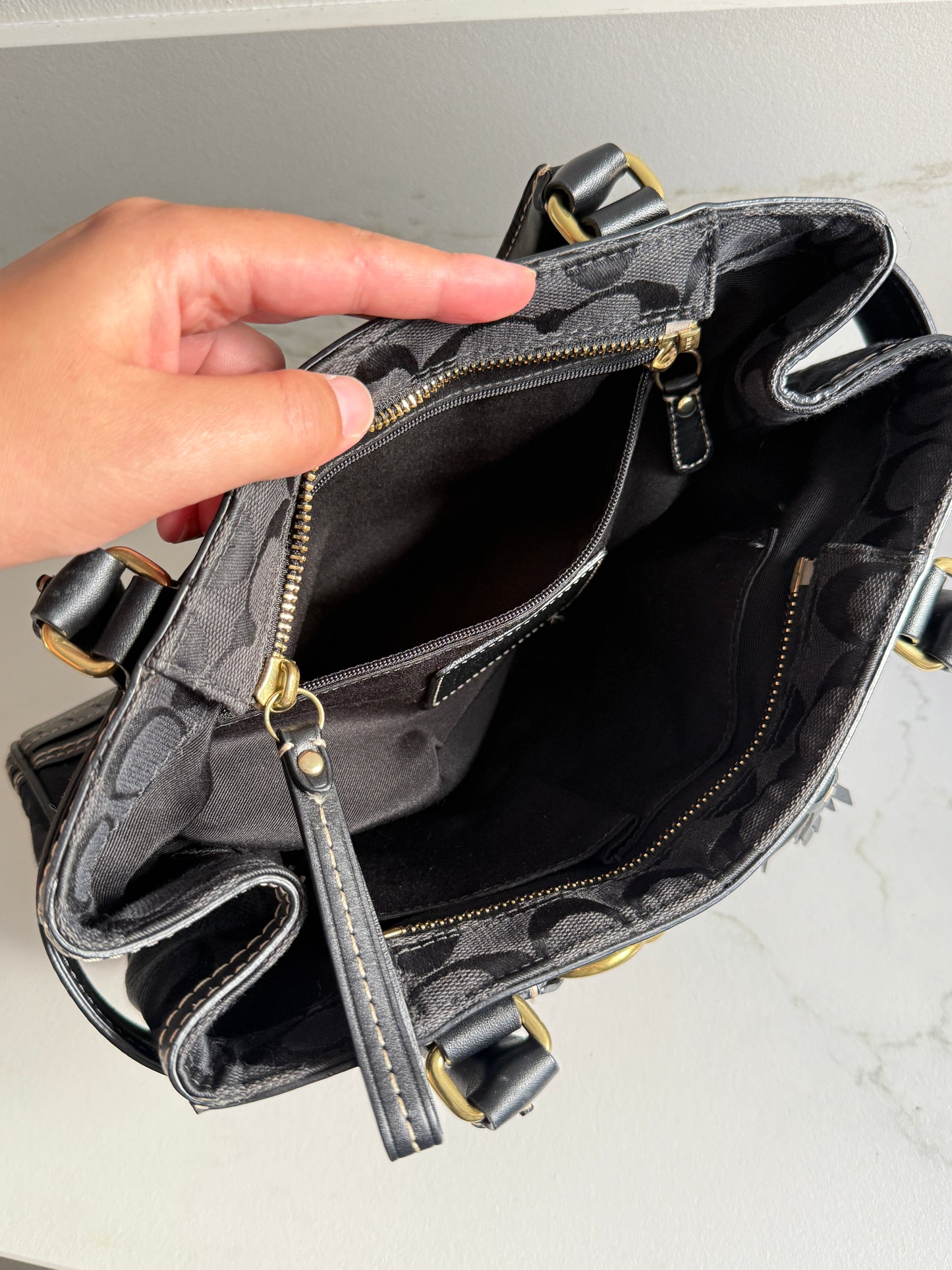 Coach Hampton Signature Shoulder Bag, Medium