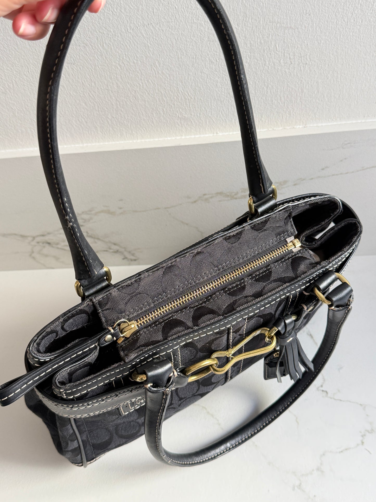 Coach Hampton Signature Shoulder Bag, Medium