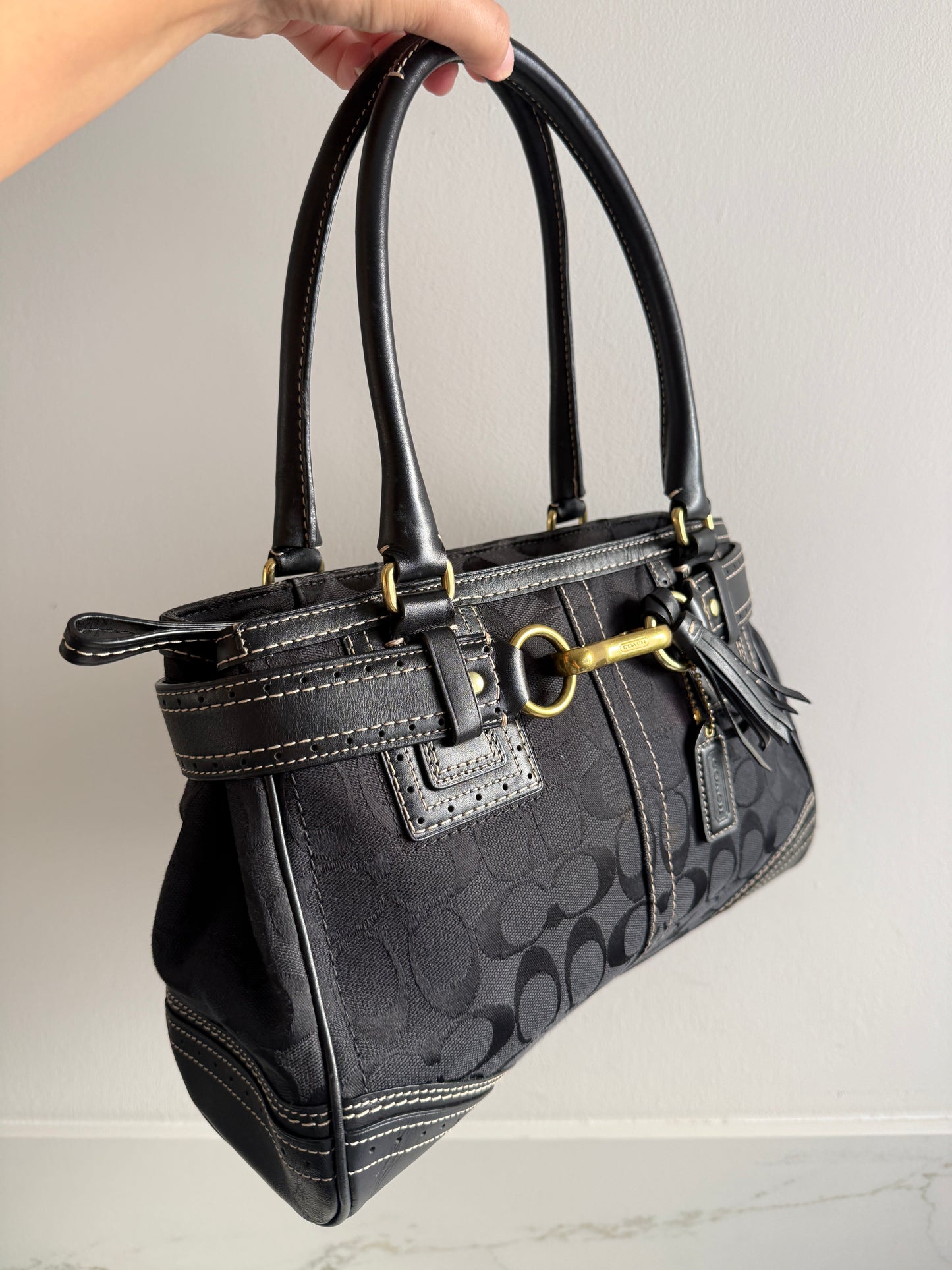 Coach Hampton Signature Shoulder Bag, Medium