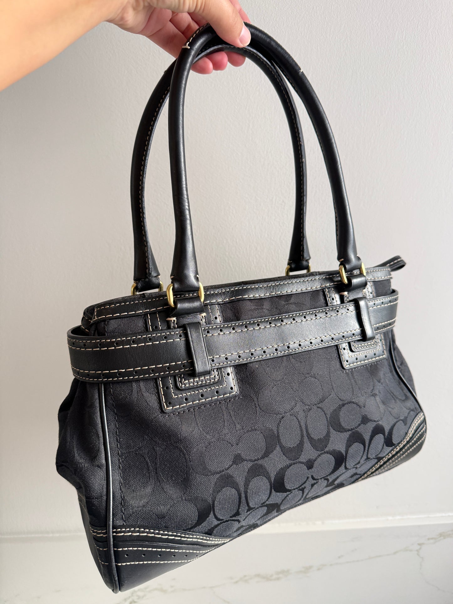 Coach Hampton Signature Shoulder Bag, Medium