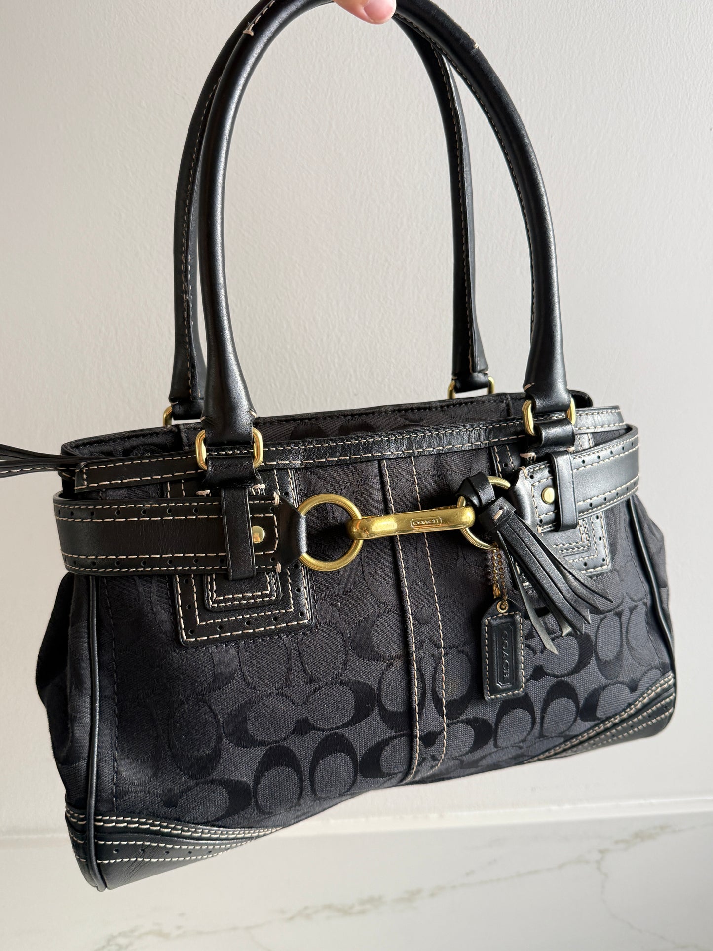 Coach Hampton Signature Shoulder Bag, Medium