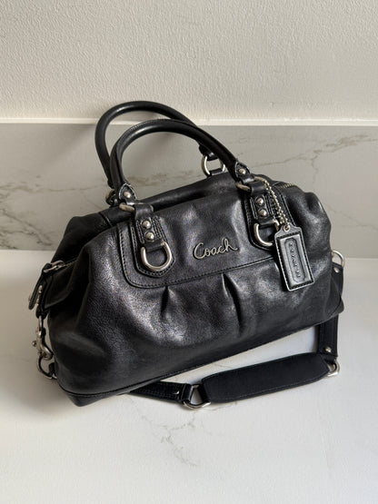 Coach Ashley Black Leather Satchel