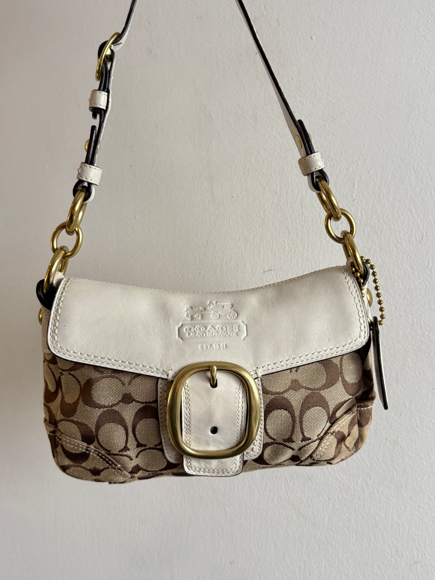 Rare Coach Bleecker Signature Shoulder Bag