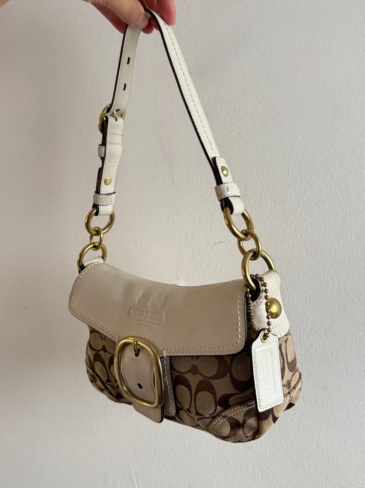 Rare Coach Bleecker Signature Shoulder Bag