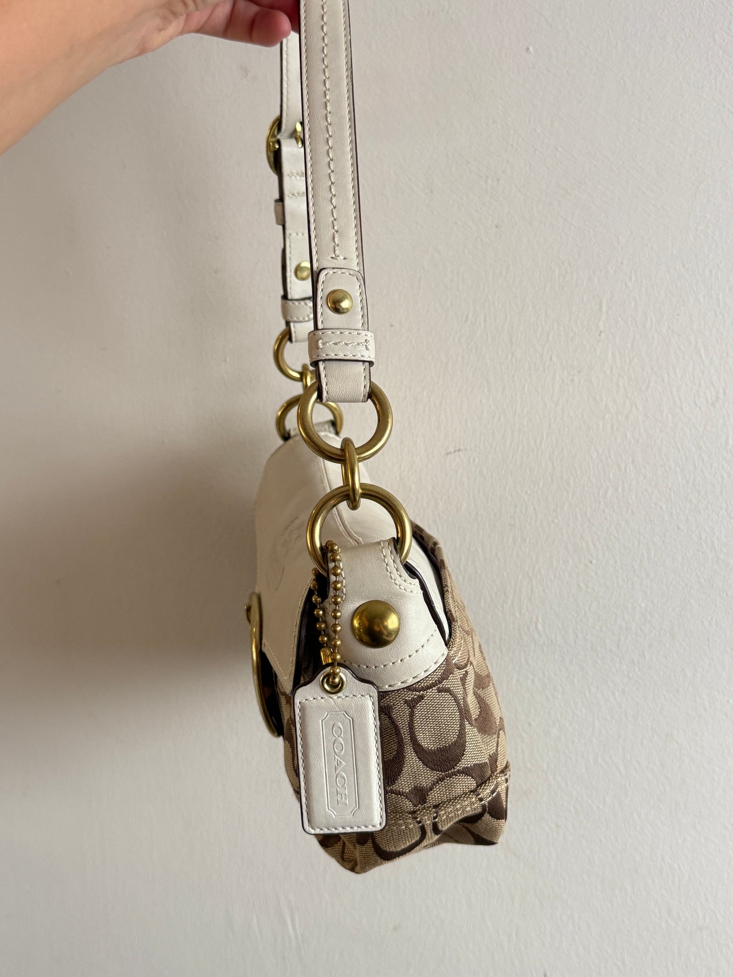 Rare Coach Bleecker Signature Shoulder Bag