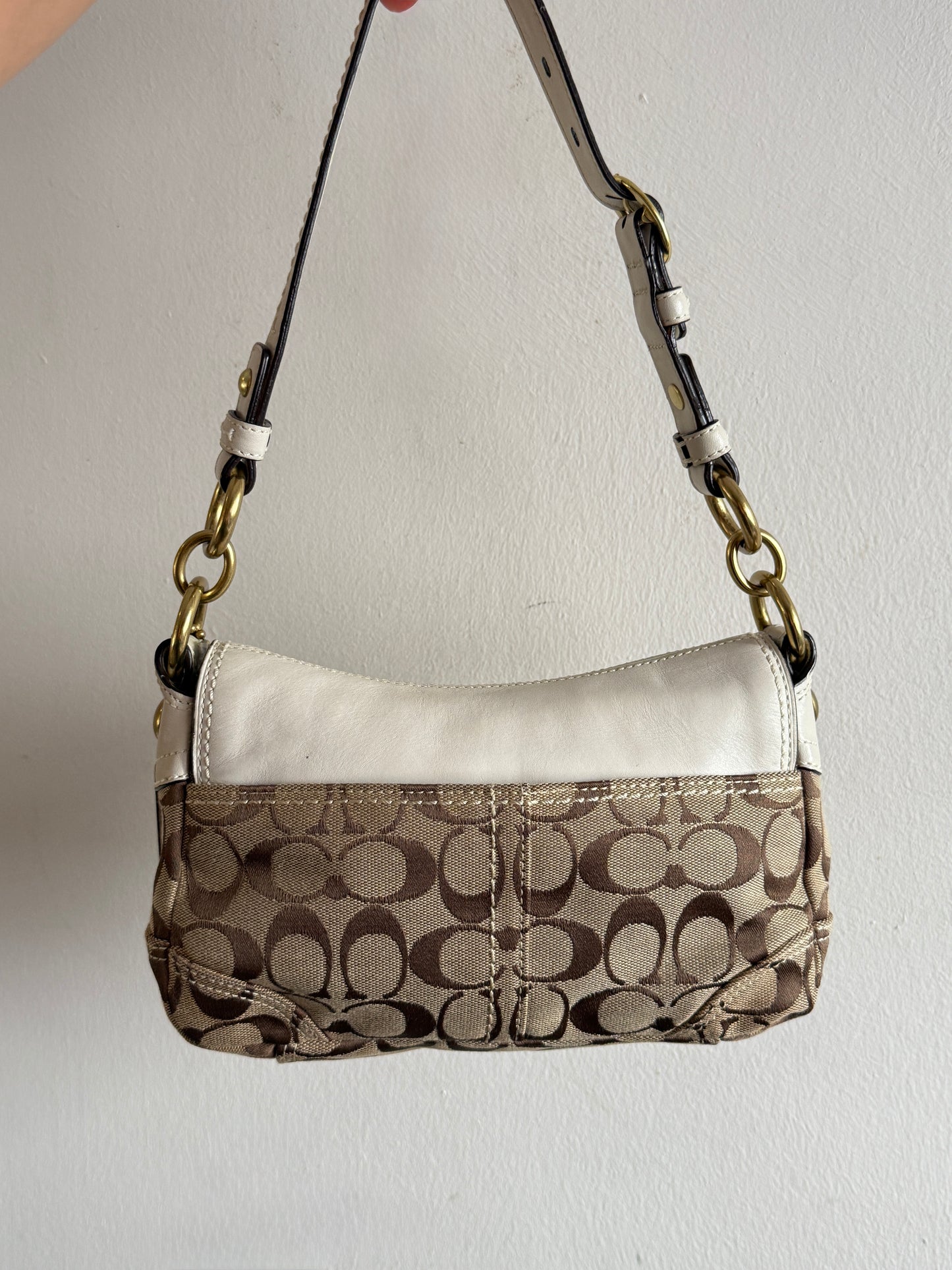 Rare Coach Bleecker Signature Shoulder Bag