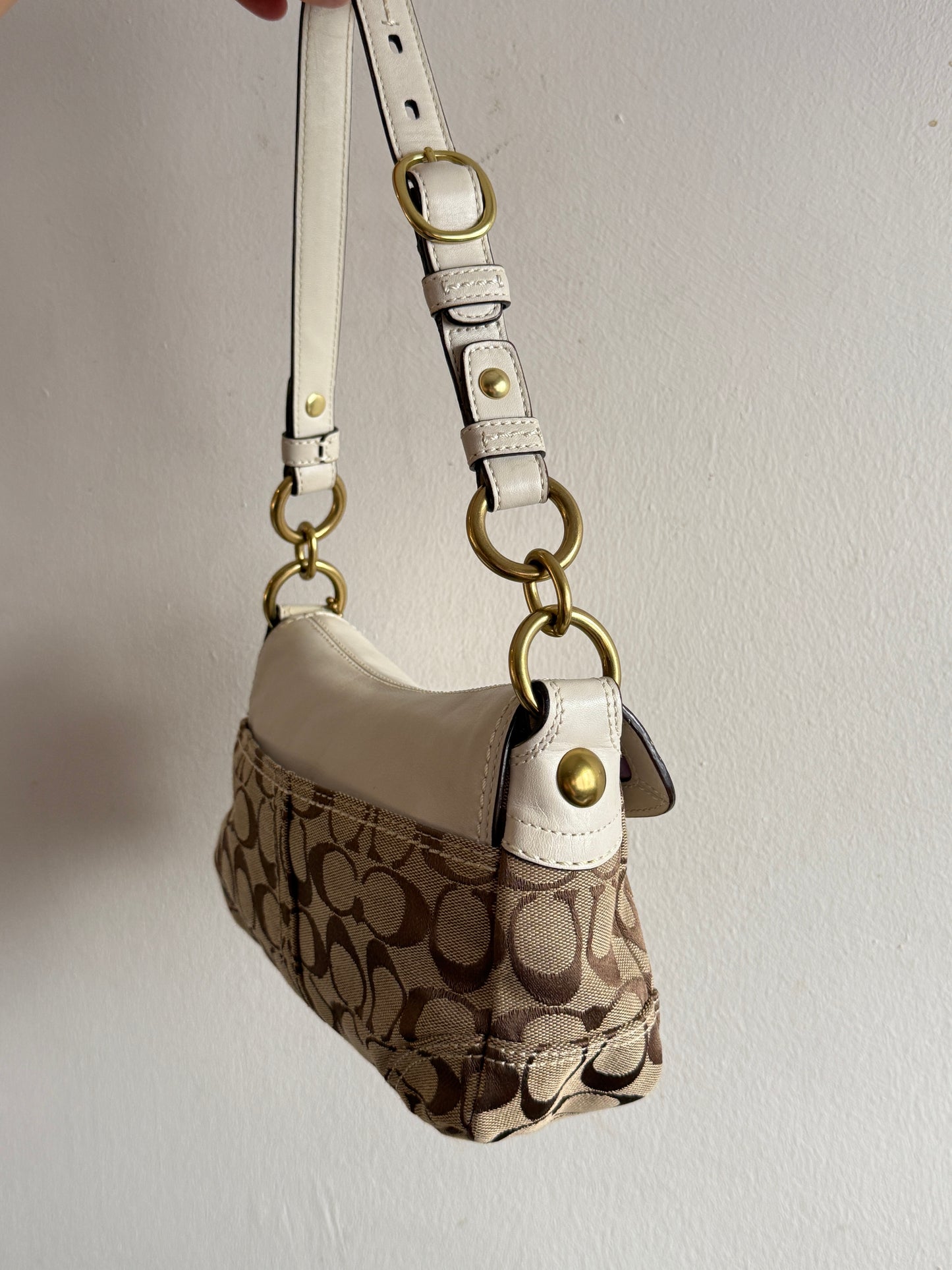 Rare Coach Bleecker Signature Shoulder Bag