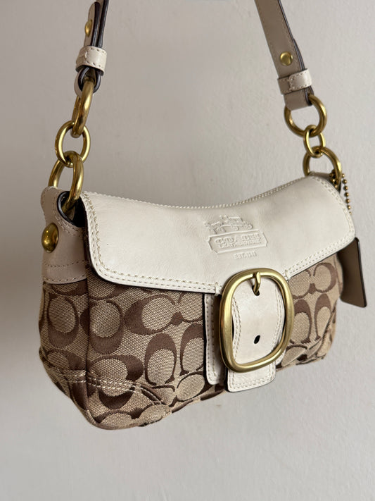 Rare Coach Bleecker Signature Shoulder Bag