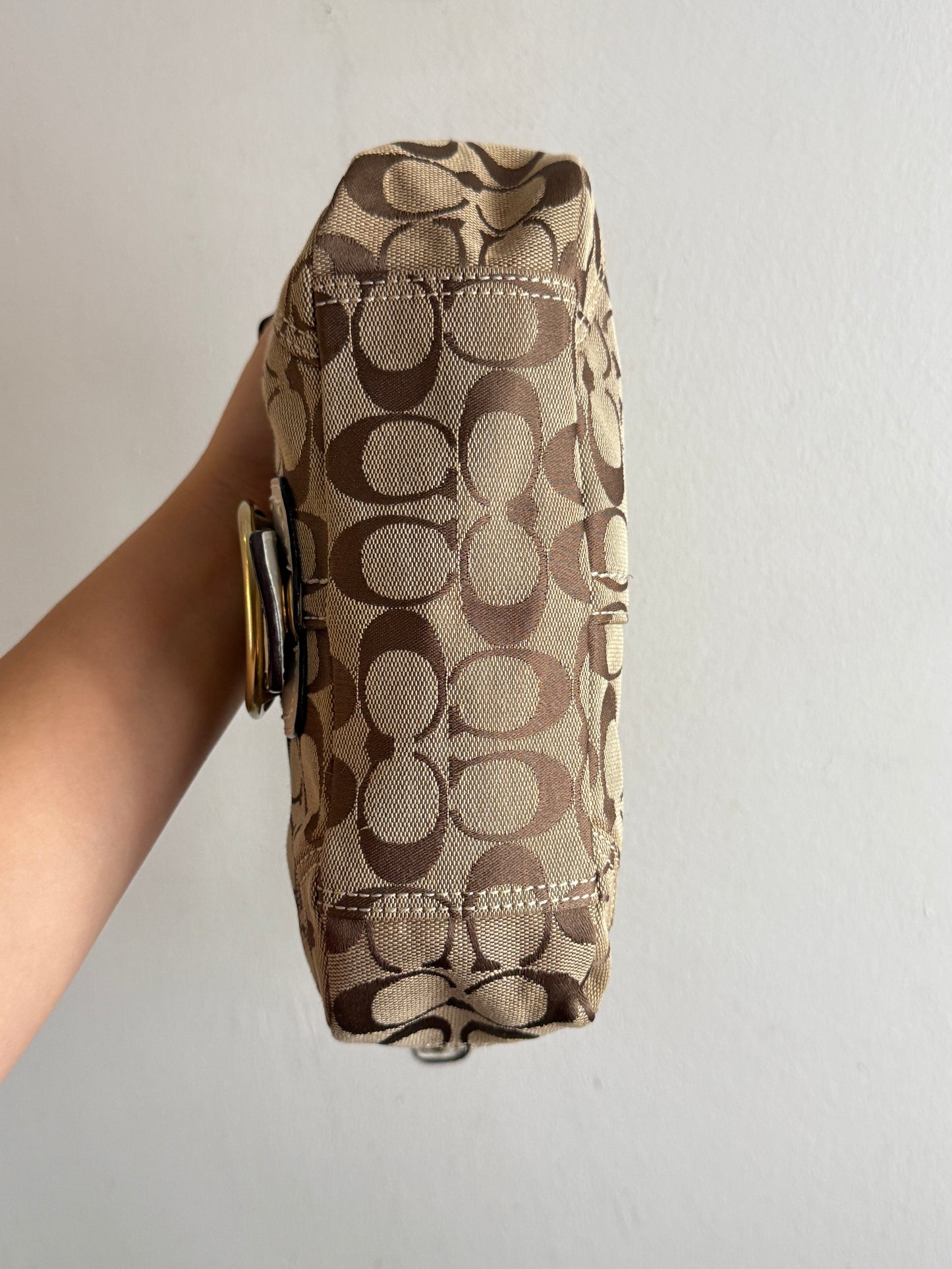 Rare Coach Bleecker Signature Shoulder Bag