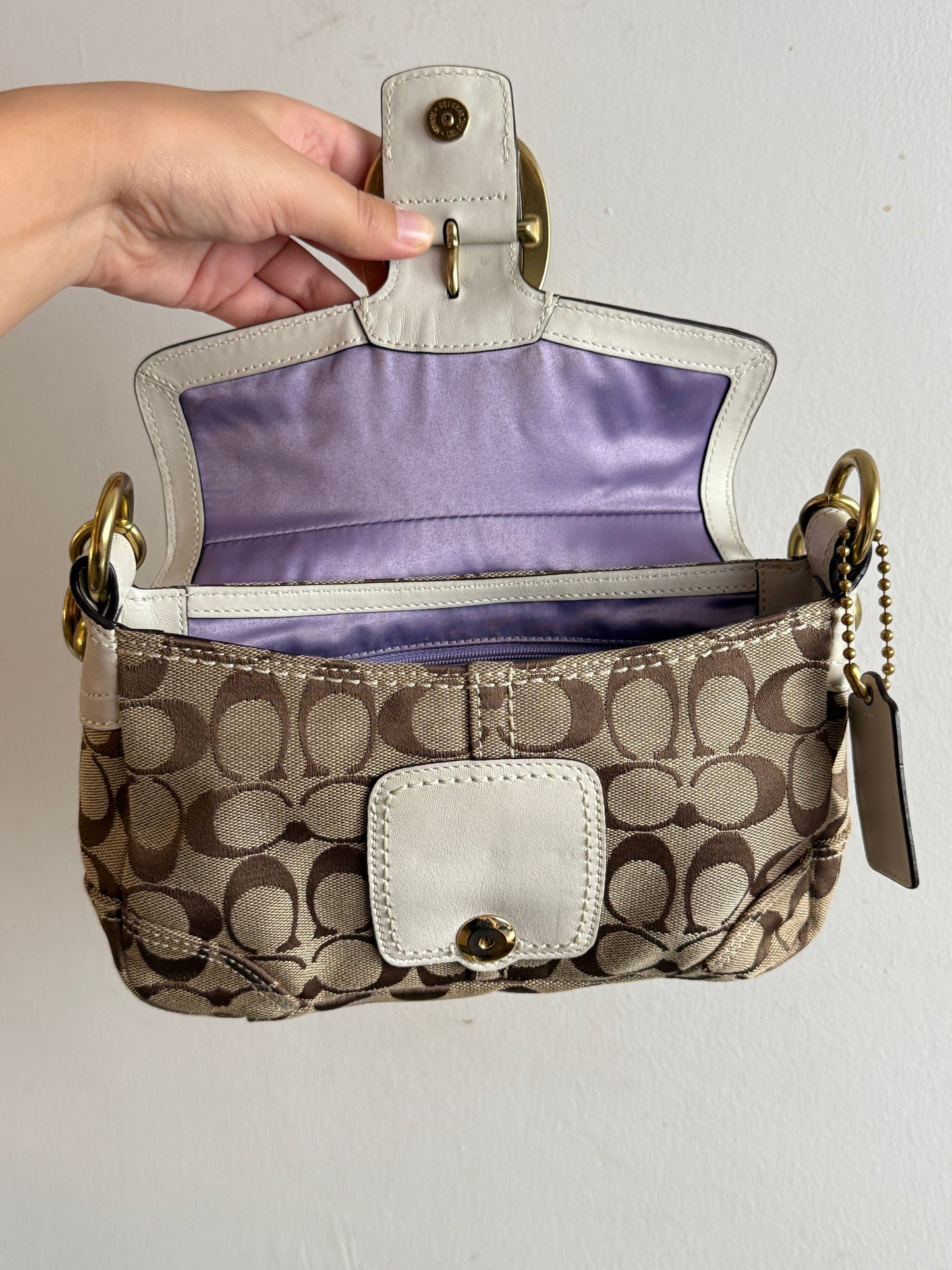 Rare Coach Bleecker Signature Shoulder Bag