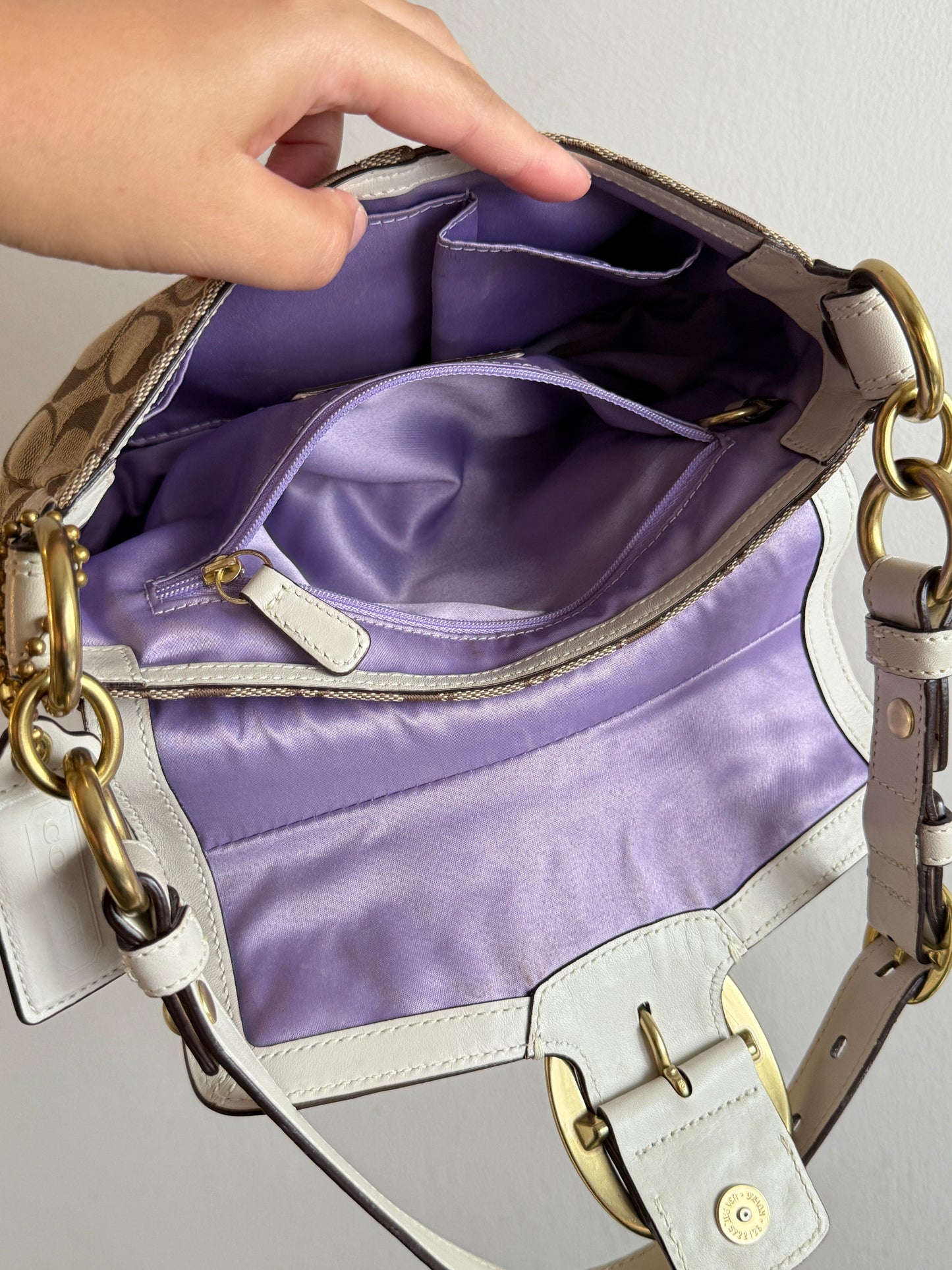 Rare Coach Bleecker Signature Shoulder Bag