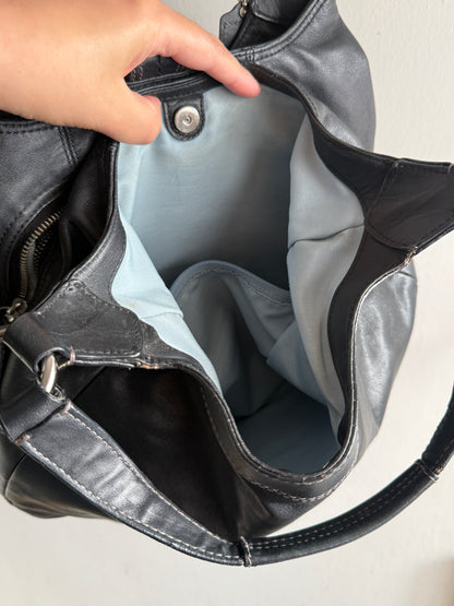 Coach Lynn Soho Black Leather Shoulder Bag, Large