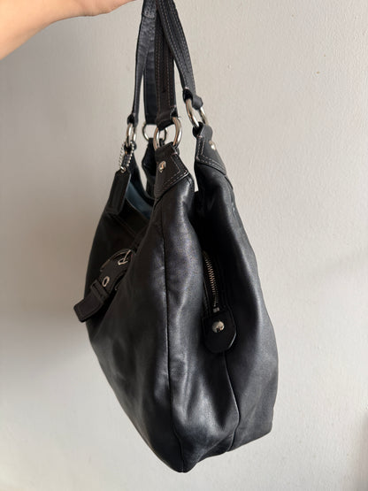 Coach Lynn Soho Black Leather Shoulder Bag, Large