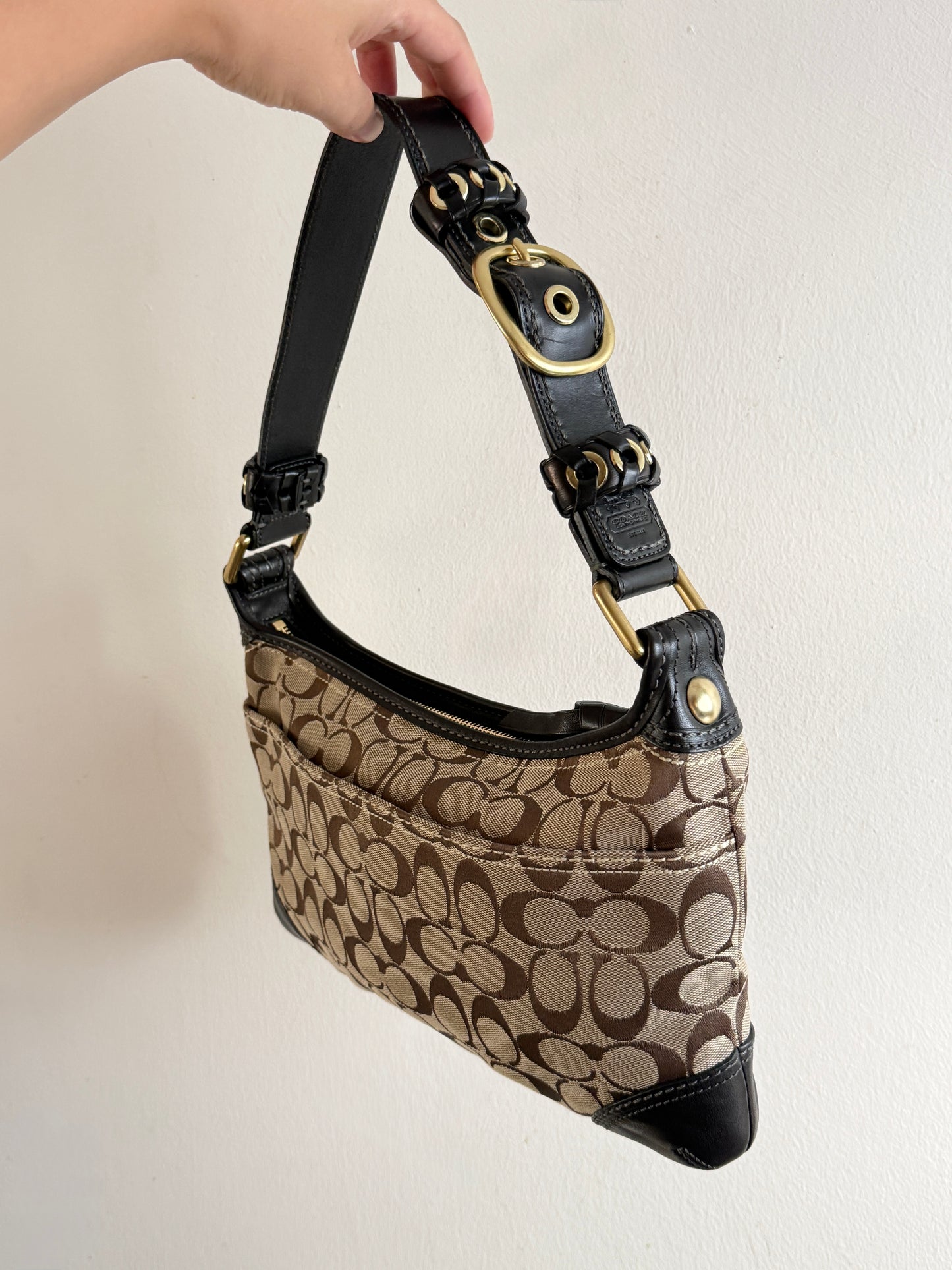 Coach Bleecker Signature Shoulder Bag