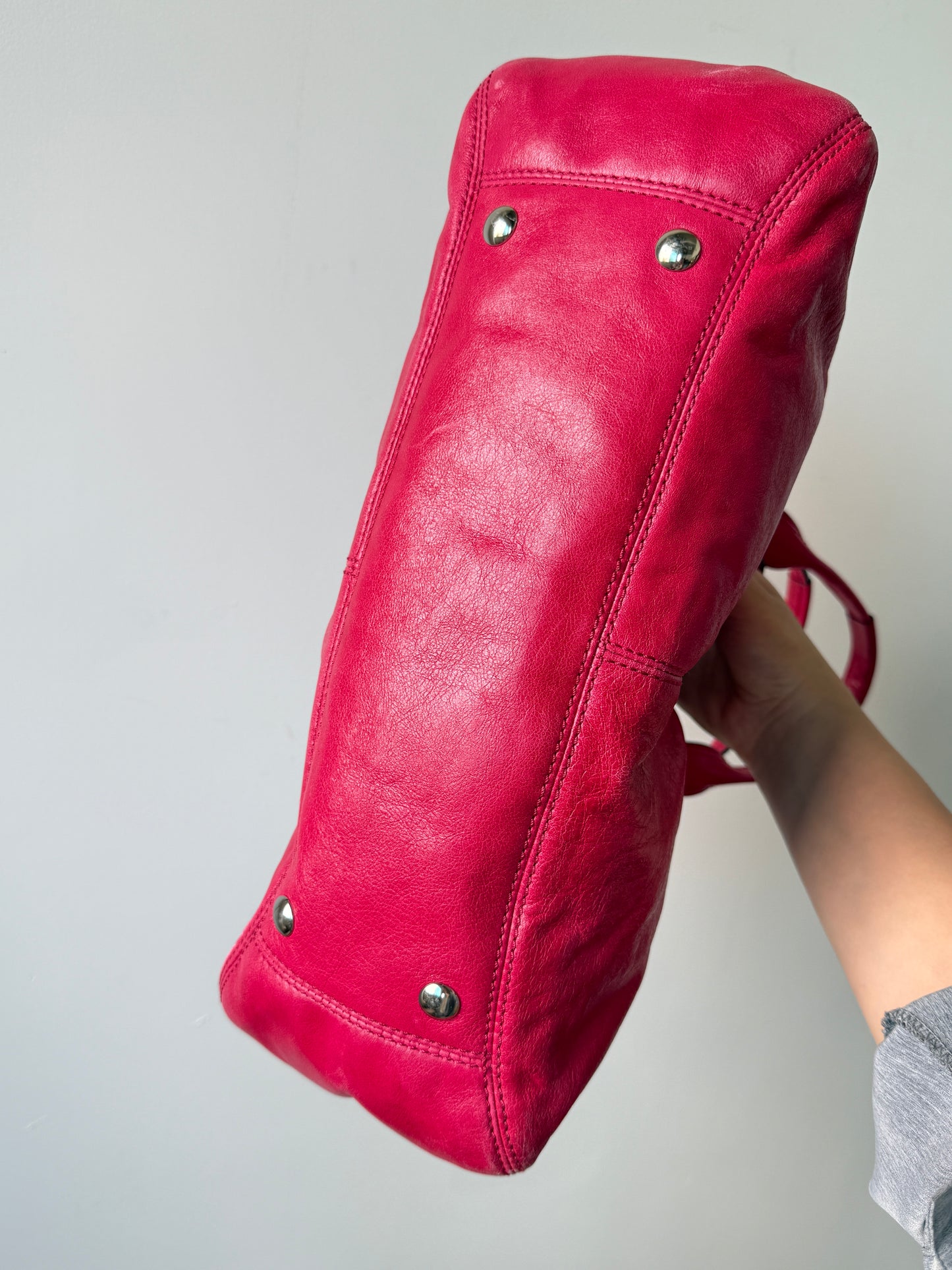 Super Rare Coach Garnet Pink Leather Shoulder Bag
