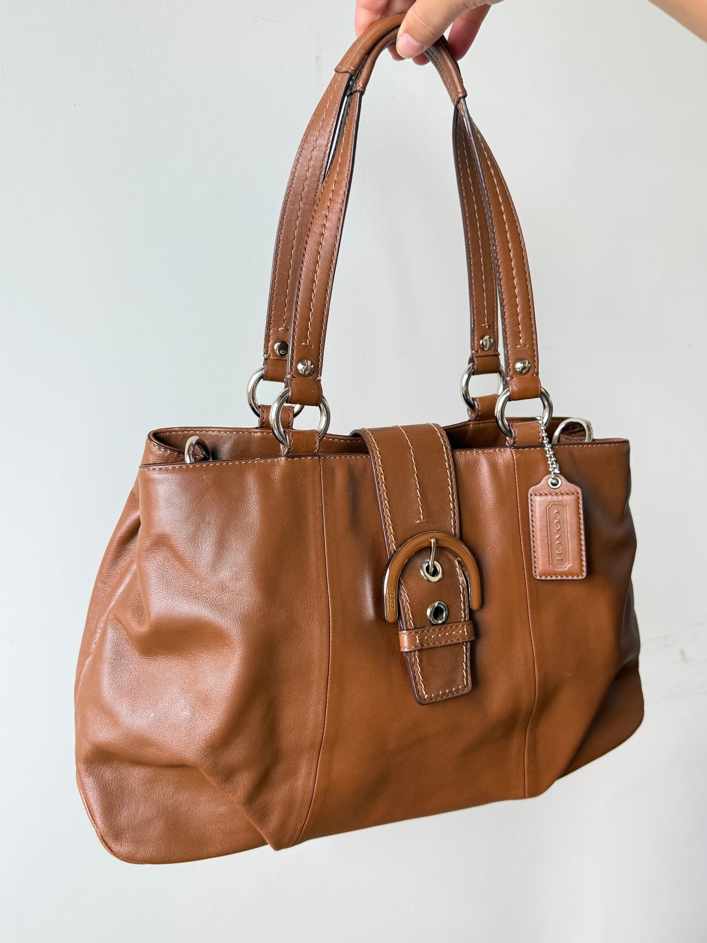 Coach Soho Brown Leather Carryall Shoulder Bag
