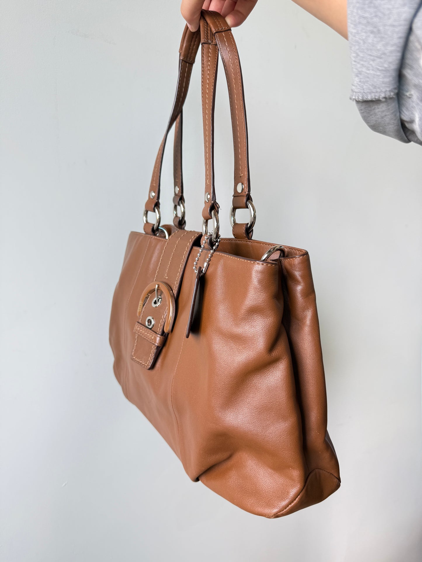 Coach Soho Brown Leather Carryall Shoulder Bag