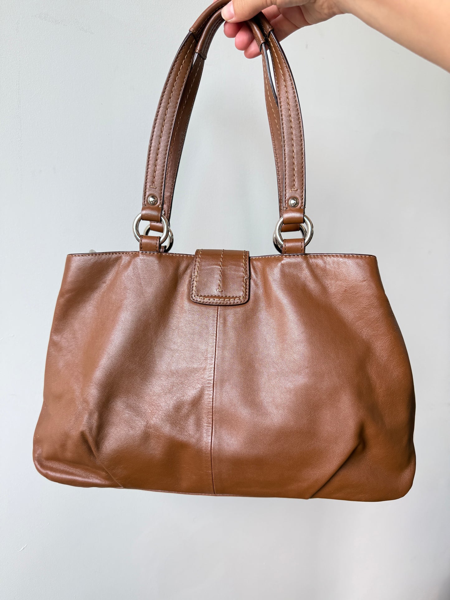 Coach Soho Brown Leather Carryall Shoulder Bag