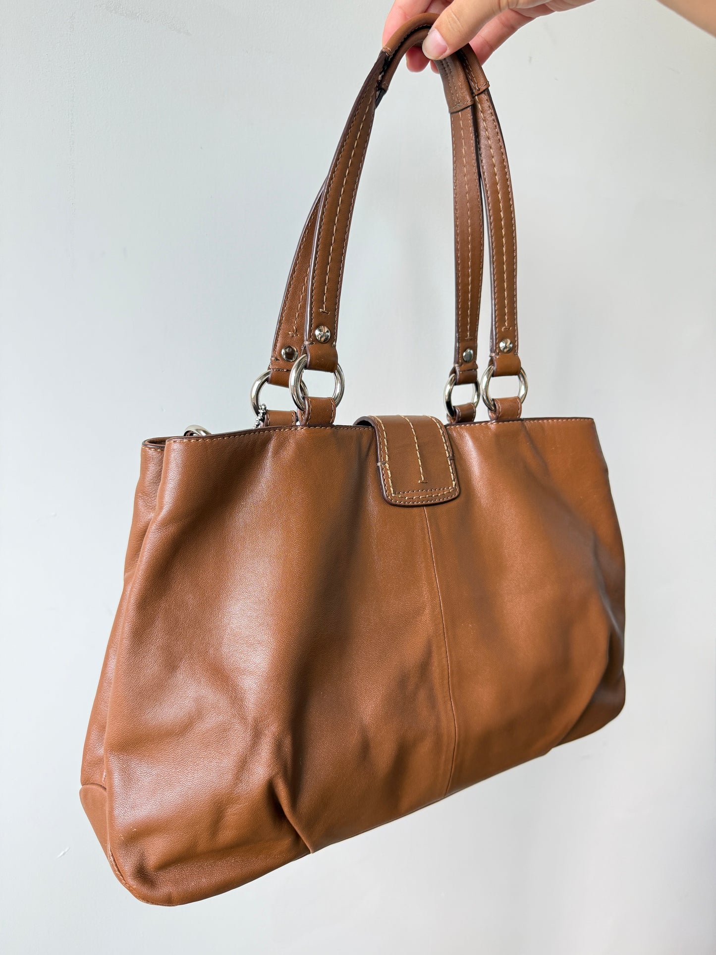 Coach Soho Brown Leather Carryall Shoulder Bag