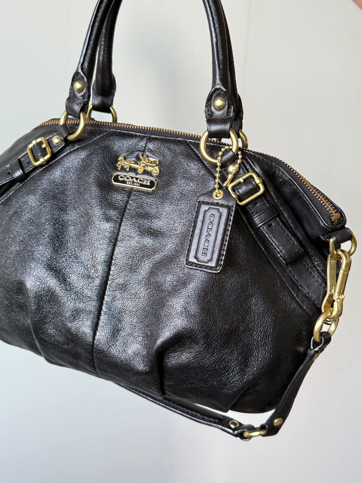 Super Rare Coach Madison Sophia Black Leather Shoulder Bag