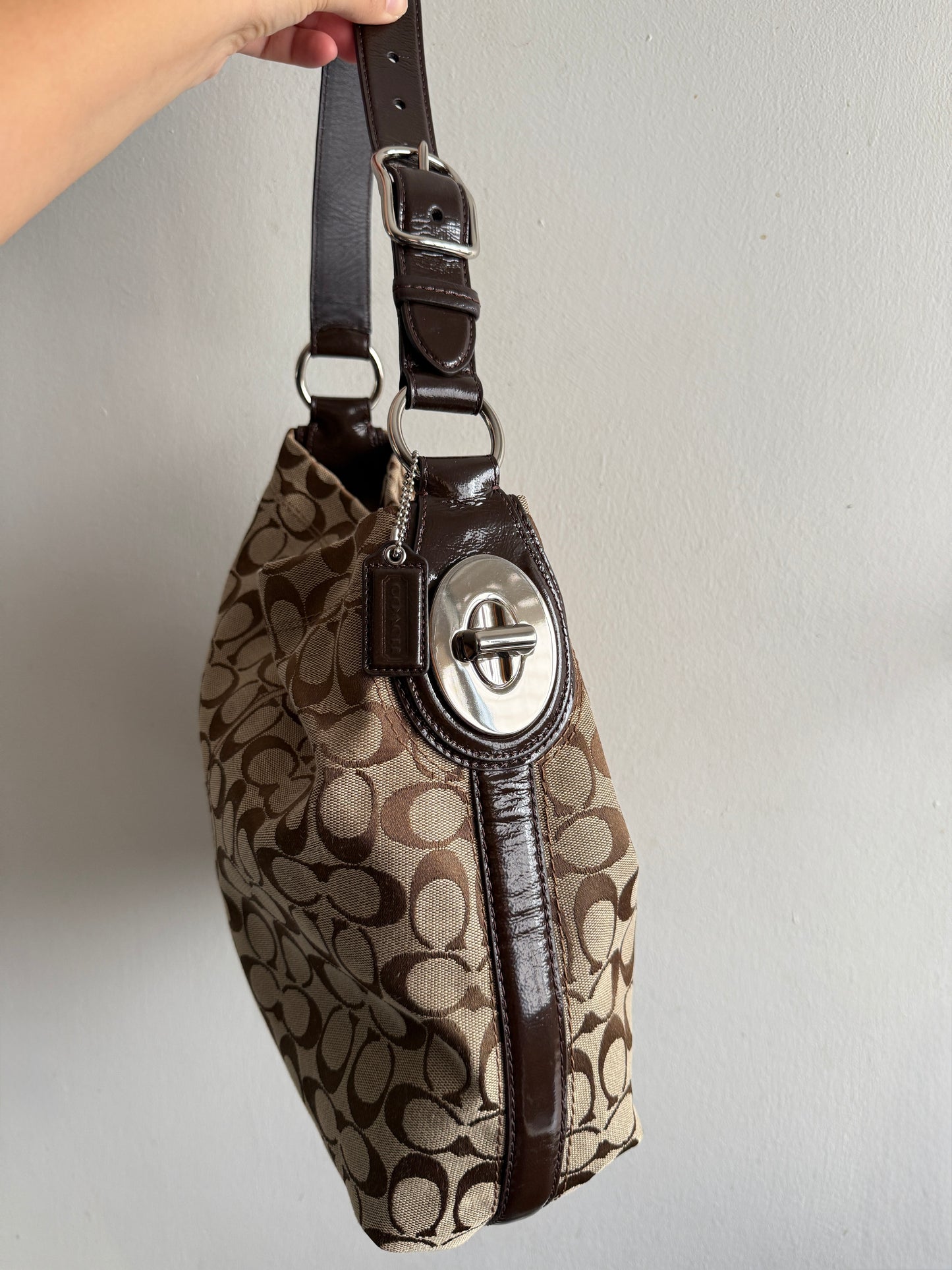 Coach Signature Hobo Shoulder Bag
