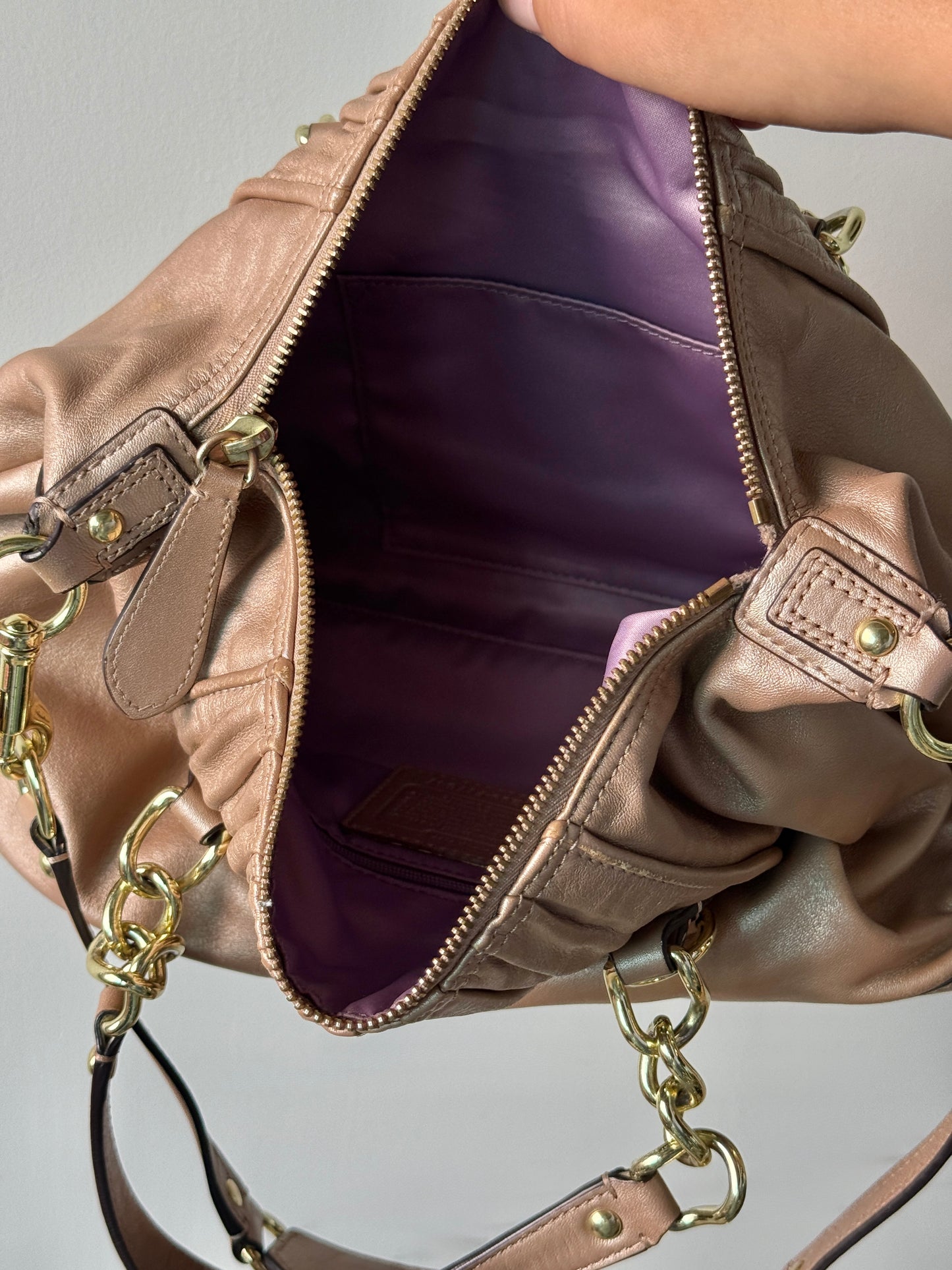 Super Rare Coach Ashley Rose Gold Leather Satchel
