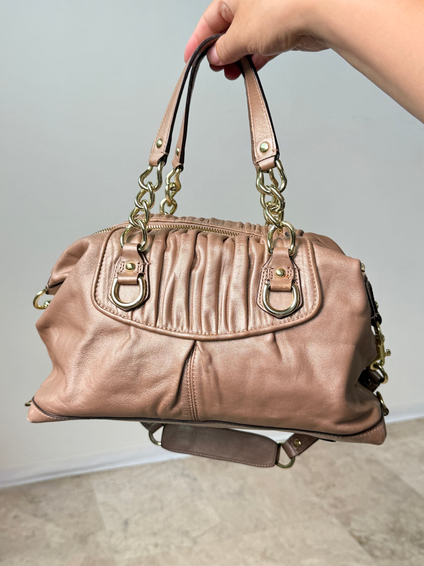 Super Rare Coach Ashley Rose Gold Leather Satchel
