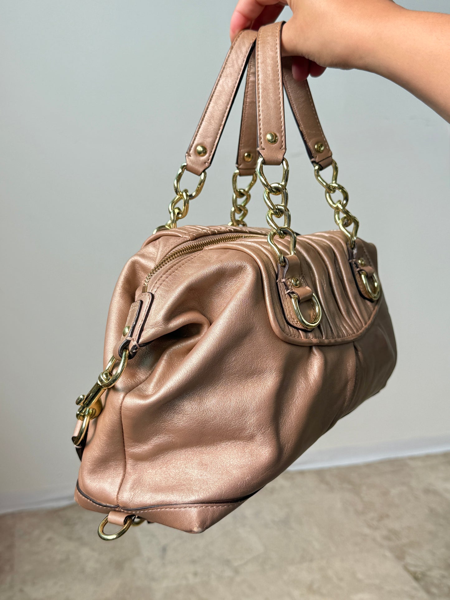 Super Rare Coach Ashley Rose Gold Leather Satchel