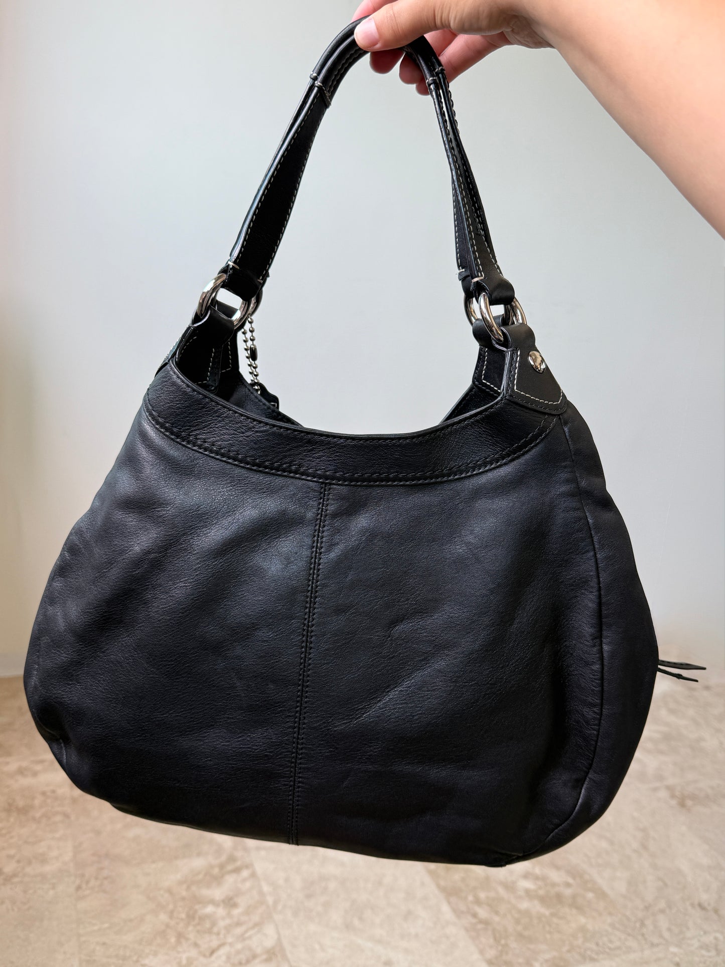 Coach Lynn Soho Black Leather Shoulder Bag, Large