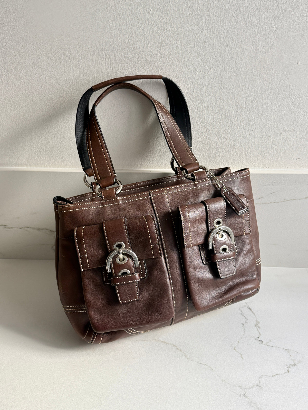 Super Rare Coach Soho Chocolate Leather Shoulder Bag