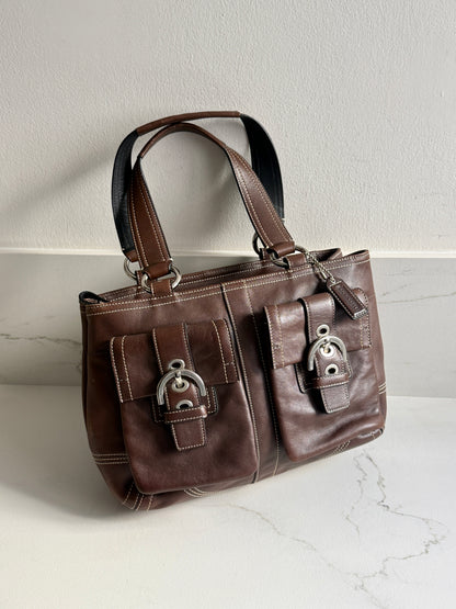 Super Rare Coach Soho Chocolate Leather Shoulder Bag