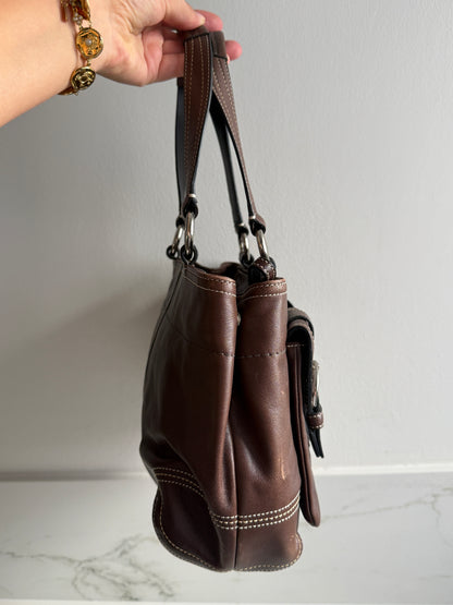 Super Rare Coach Soho Chocolate Leather Shoulder Bag