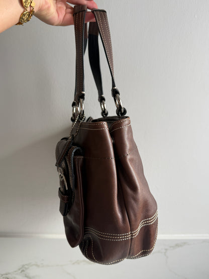 Super Rare Coach Soho Chocolate Leather Shoulder Bag