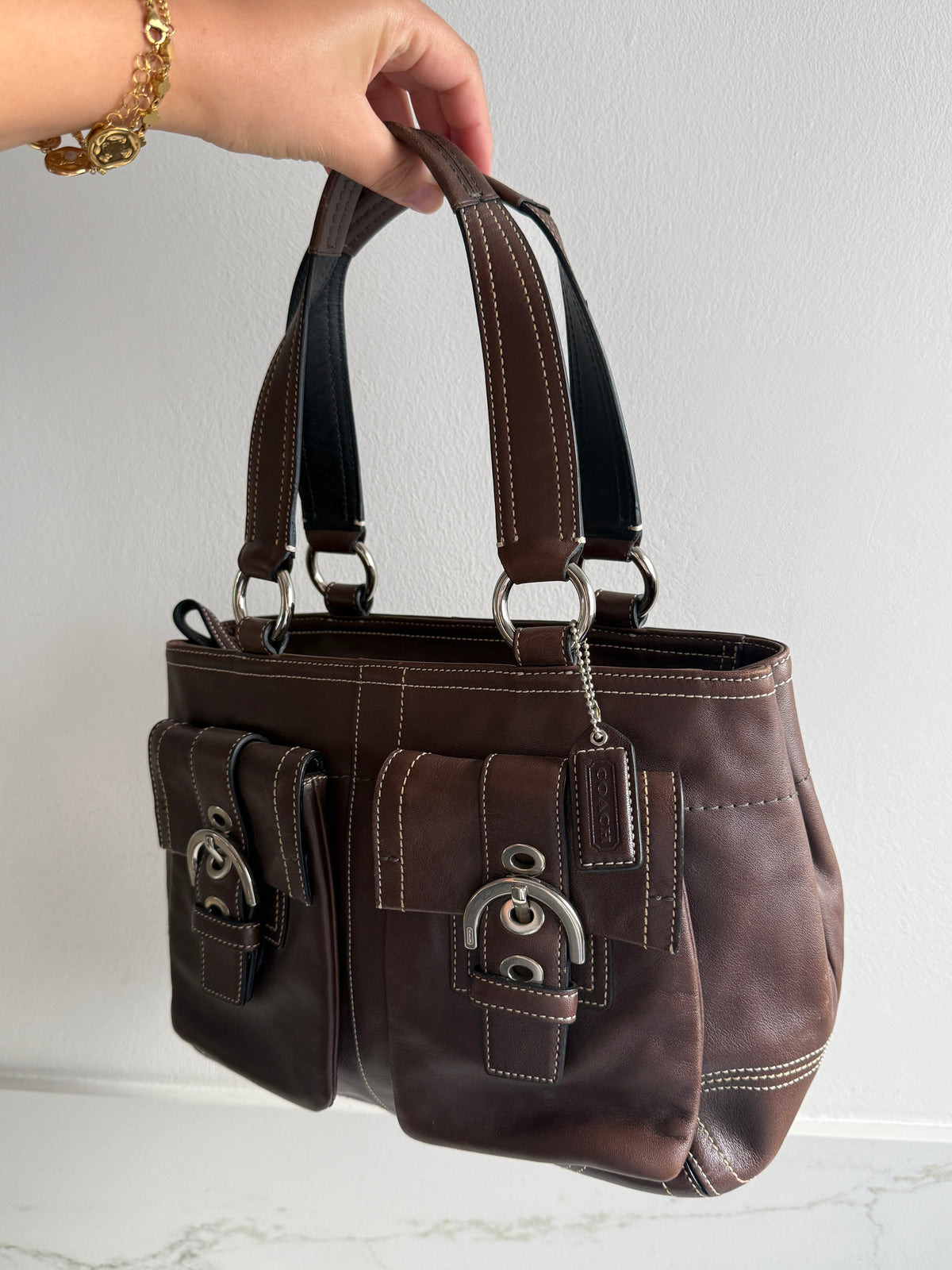 Super Rare Coach Soho Chocolate Leather Shoulder Bag