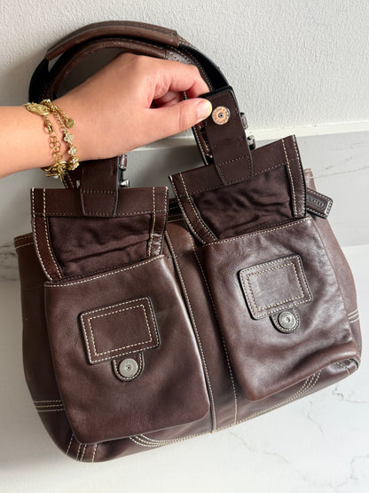 Super Rare Coach Soho Chocolate Leather Shoulder Bag
