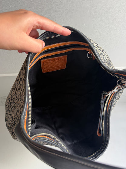 Coach Soho Black Signature Shoulder Bag, M-L
