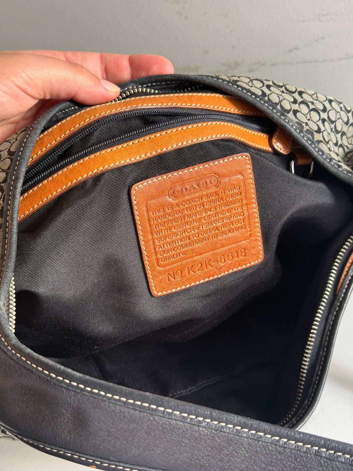 Coach Soho Black Signature Shoulder Bag, M-L