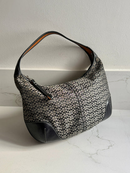 Coach Soho Black Signature Shoulder Bag, M-L