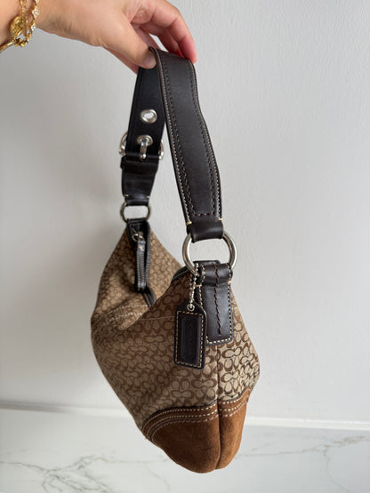 Super Rare Coach Soho Suede & Canvas Shoulder Bag, Medium