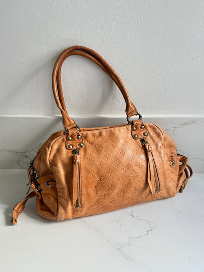 Russet Caramel Brown Leather Shoulder Bag