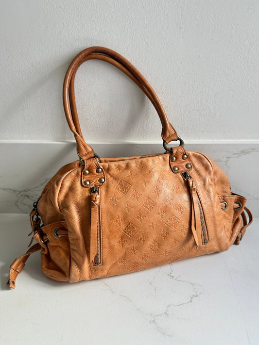 Russet Caramel Brown Leather Shoulder Bag