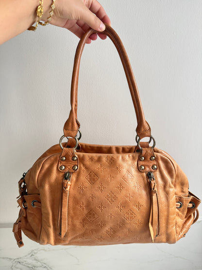 Russet Caramel Brown Leather Shoulder Bag