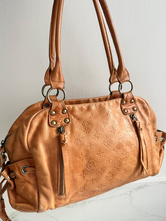 Russet Caramel Brown Leather Shoulder Bag