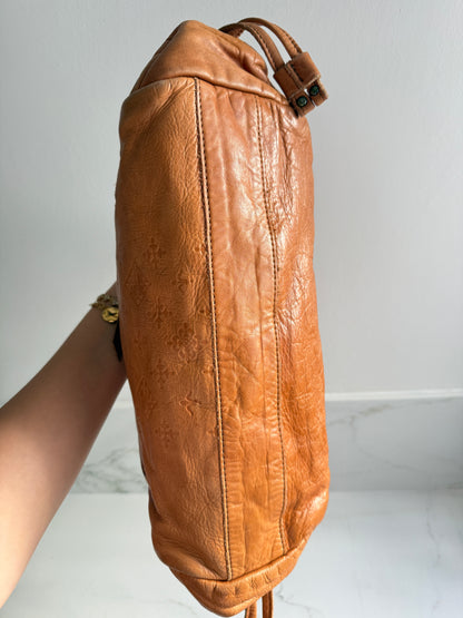Russet Caramel Brown Leather Shoulder Bag