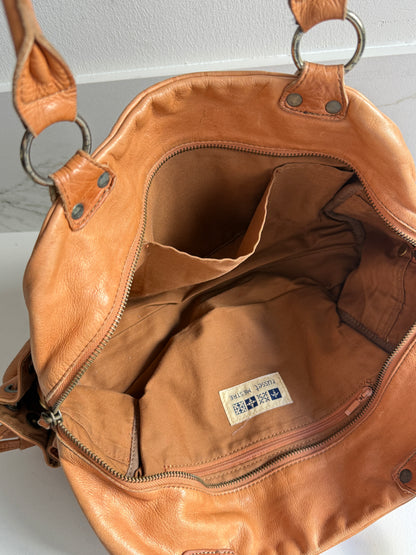 Russet Caramel Brown Leather Shoulder Bag