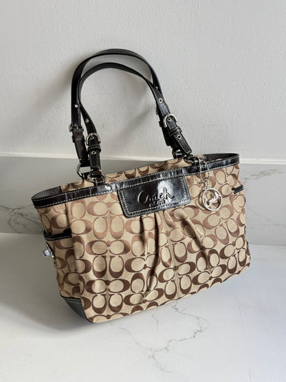 Rare Coach Signature Pleated Gallery Tote Bag