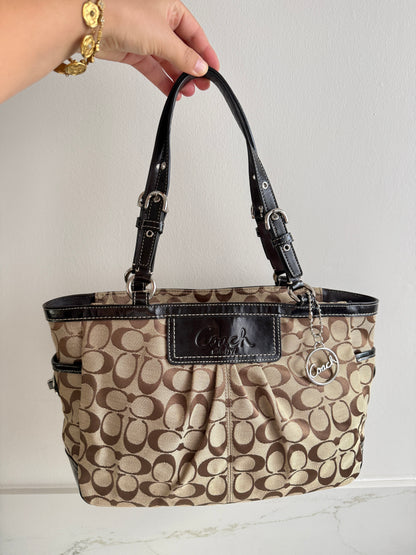 Rare Coach Signature Pleated Gallery Tote Bag