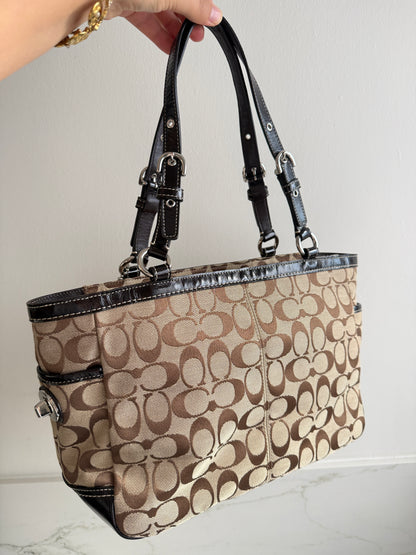 Rare Coach Signature Pleated Gallery Tote Bag