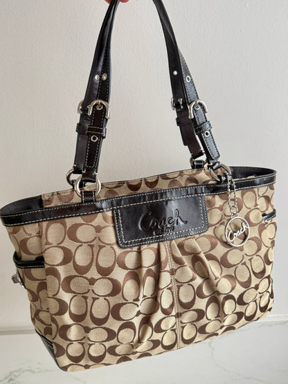 Rare Coach Signature Pleated Gallery Tote Bag